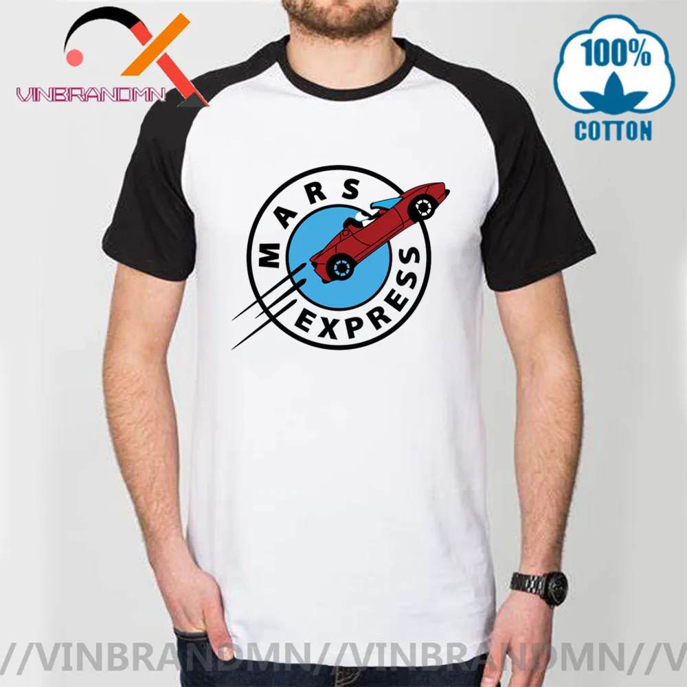 Распродажа футболка MARS EXPRESS falcon с принтом Тяжелая Тесла арбуз мусс SpaceX Мужская из