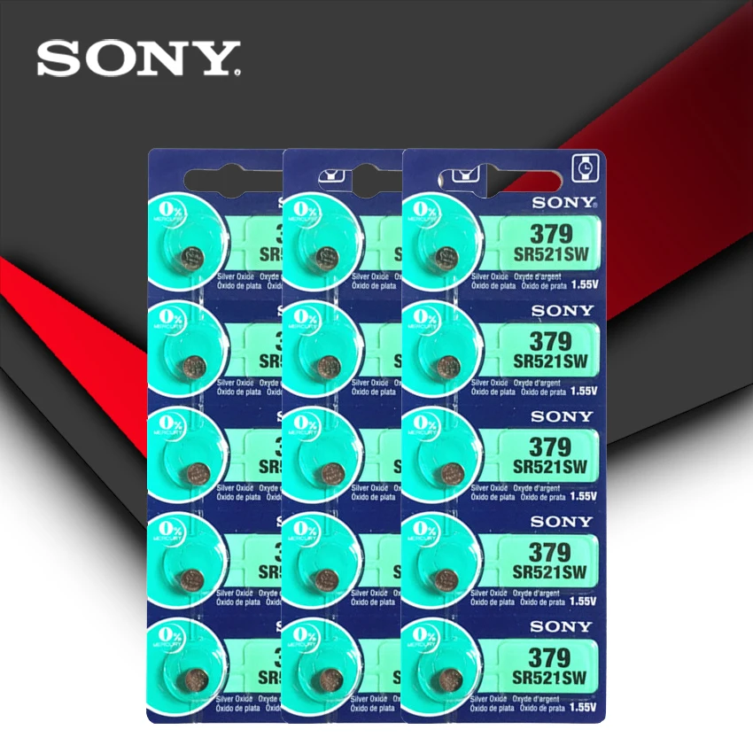 2 шт. Sony 100% оригинальный 379 SR521SW D379 SR63 V379 AG0 батарейный блок для часов Сделано в