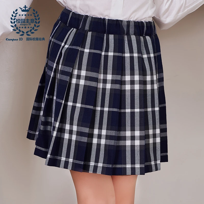 2020 юбки для девочек Классическая плиссированная юбка в клетку британском стиле