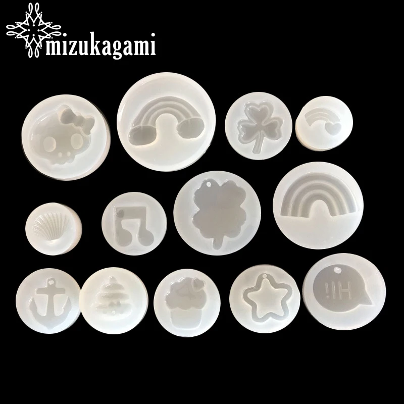 

1pcs UV Resin Jewelry Liquid Silicone Mold Flowers Rainbow Note Anchor Star Molds For DIY Necklace Pendant Charms Making Jewelry