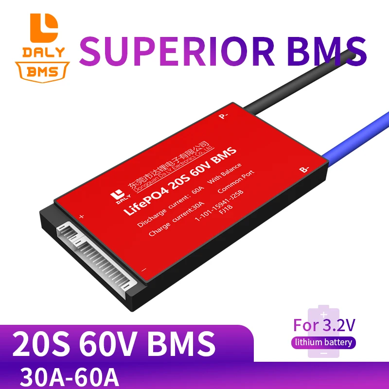 Литиевый Аккумулятор lifepo4 20s 72V 30A 40A 50A 60A 119 18650 в 3 2 А защитная плата bms для