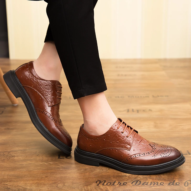 Мужские кожаные туфли мягкие классические ботинки с дополнительным острым