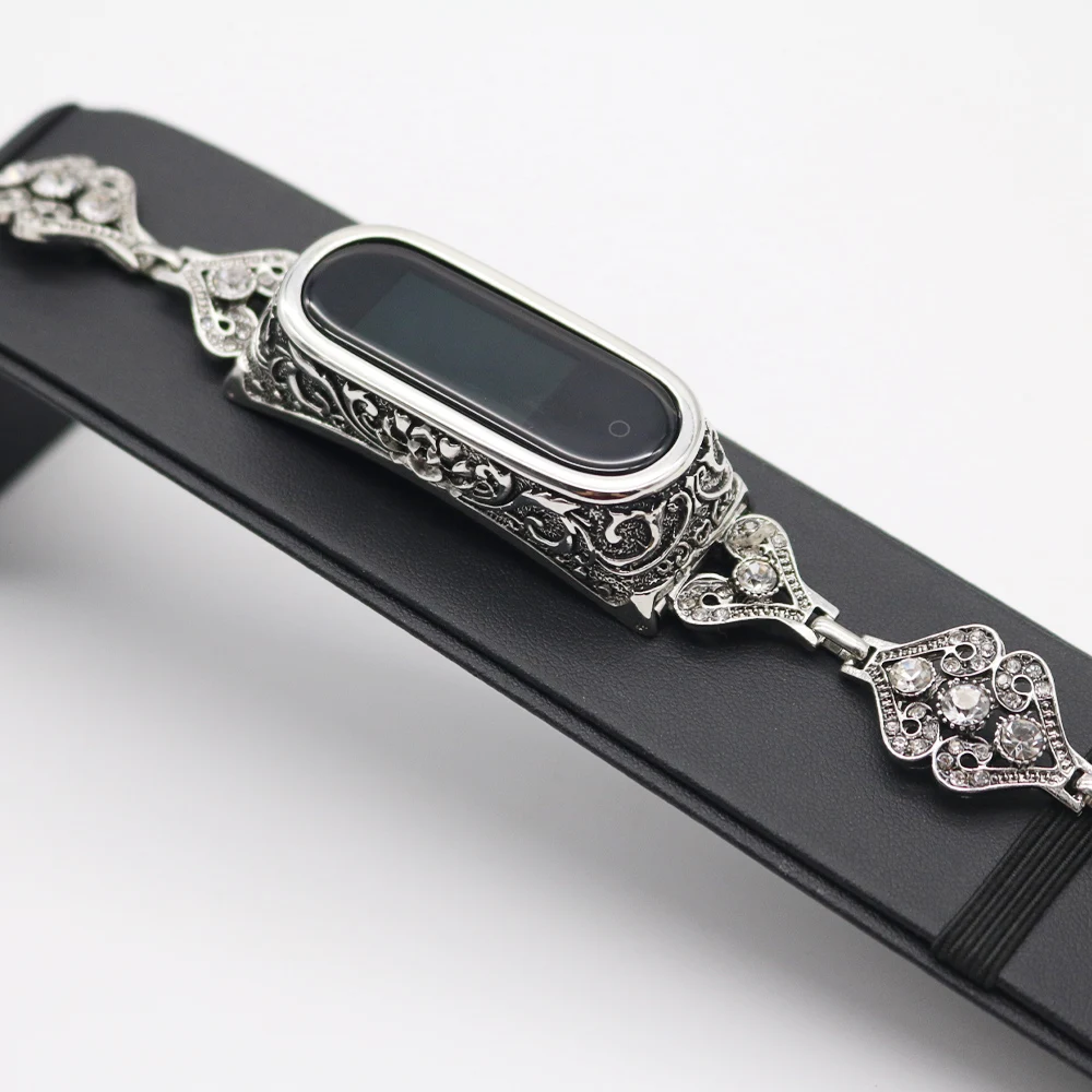 Женский браслет с металлической цепочкой для Xiaomi Mi Band 6 5 4 3 ремешок часов