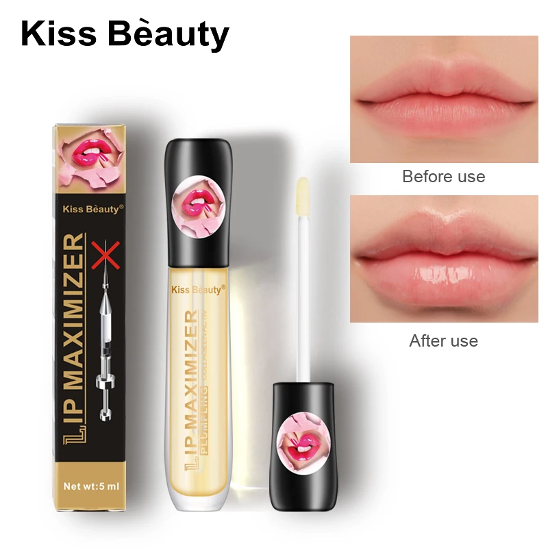 

Kiss Beauty Vitamin E Lip Plumping Serum Fades lip wrinkles Enhance lip Elasticity Lip Enhancer Oil Transparent lip plumper Care