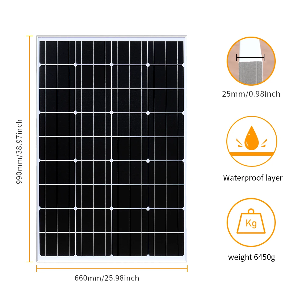 Монокристаллическая солнечная панель 100 Вт 12 В |