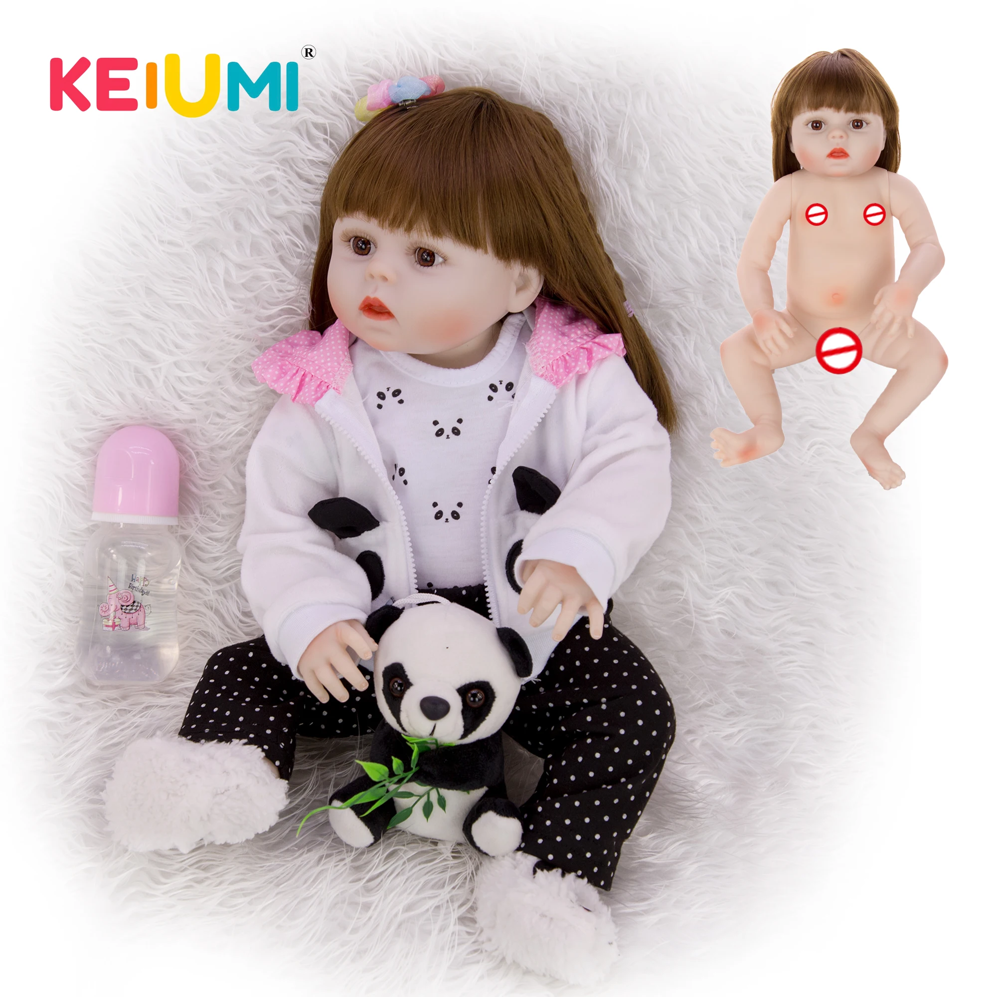2019 Модная Кукла для новорожденных девочек панда Водонепроницаемая силиконовая
