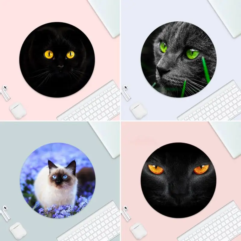 Игровой коврик для мыши с красивыми глазами резиновый защитный круглый игровой в