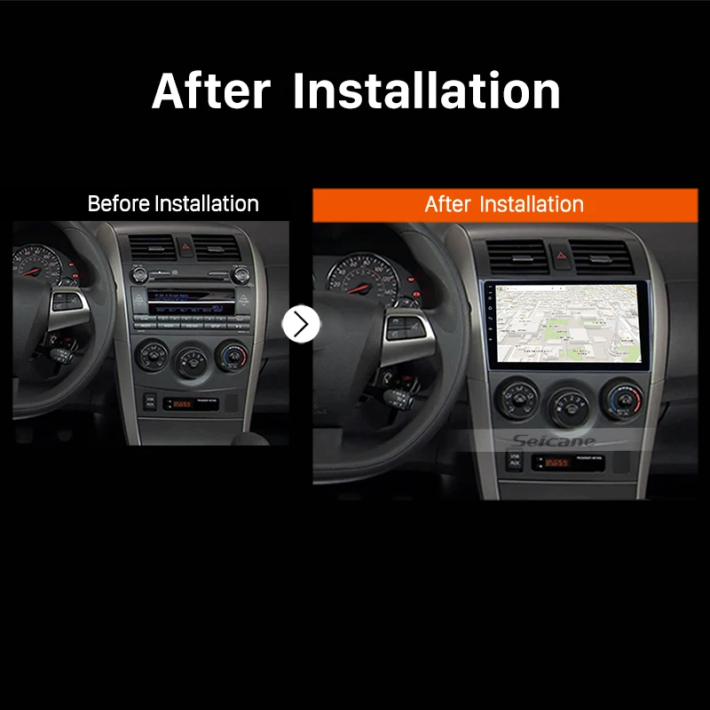 Seicane! для 2006-2012 Toyota Corolla Android 8,1/9,0 gps Мультимедийная навигационная система Поддержка 3g WiFi Bluetooth с четырехъядерным процессором