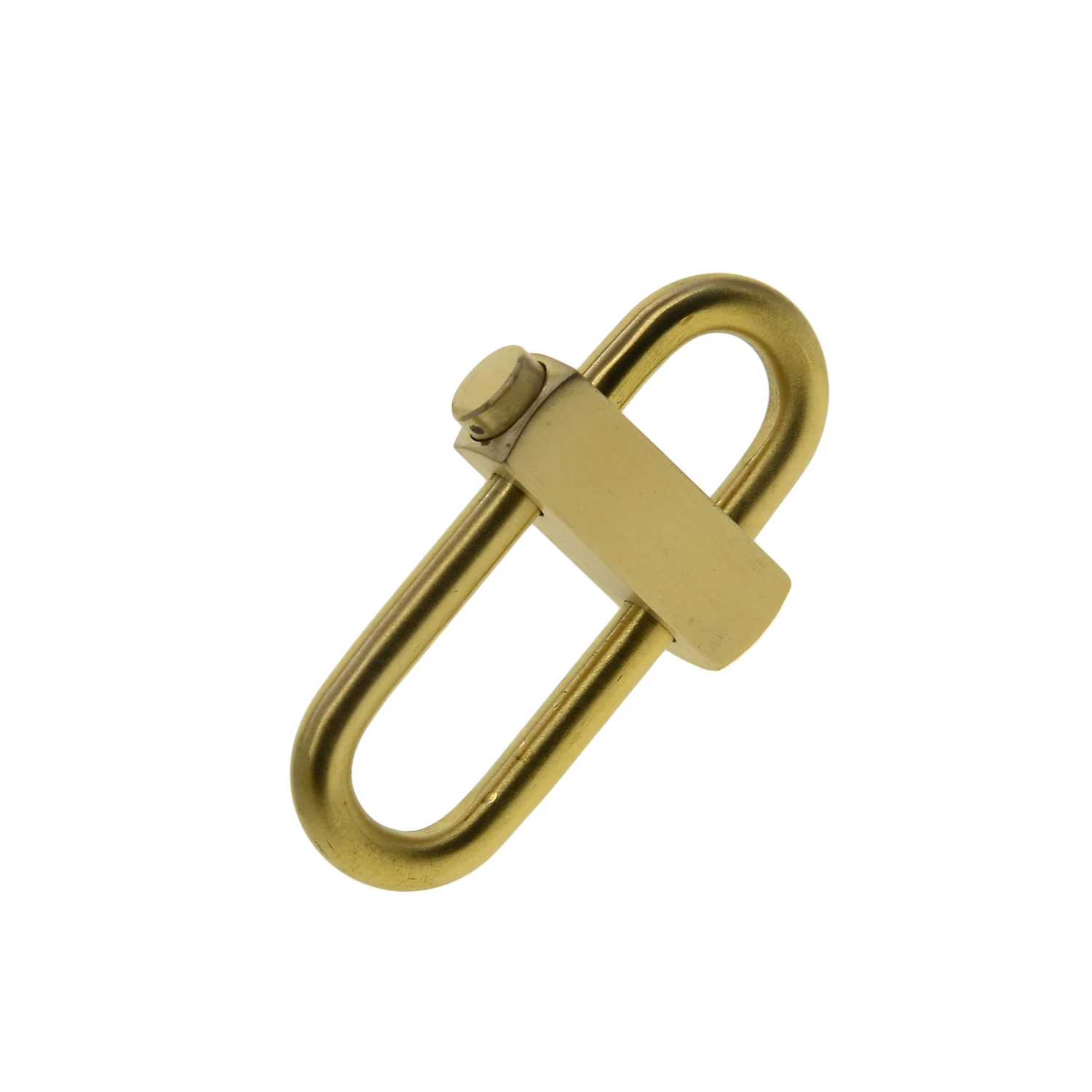 Super fine handmade matte Heavy duty Solid brass Oval snap lock slide locking Carabiner quick release FOB EDC  keychains