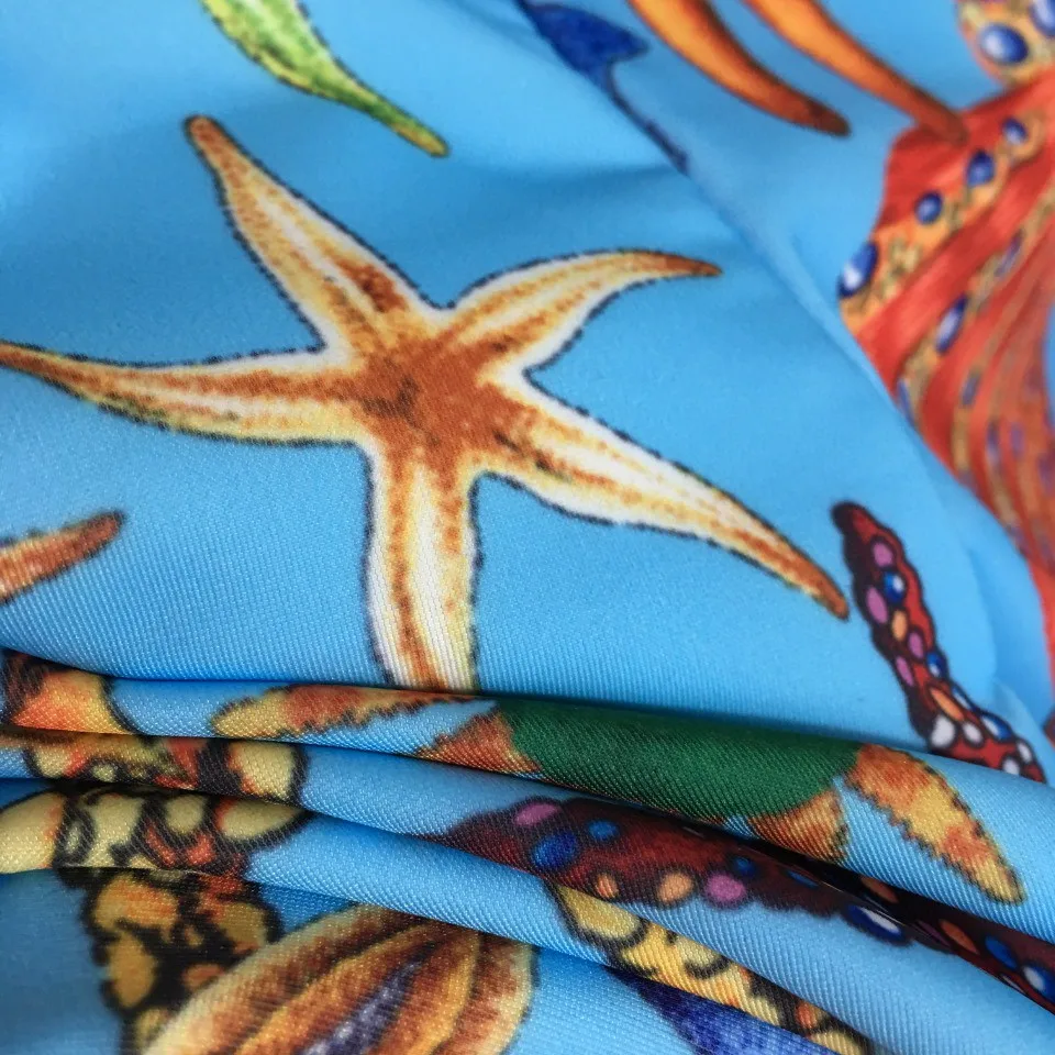 110684 Spring Summer New High Quality Luxury Elastic Waist Women Shell Starfish Fashion Print Pants High Street Slim Leggings V2