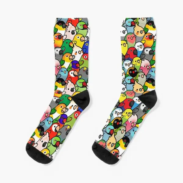 

Everybirdy Pattern Crew Socks Ankle Black Mens Knee High Best Women