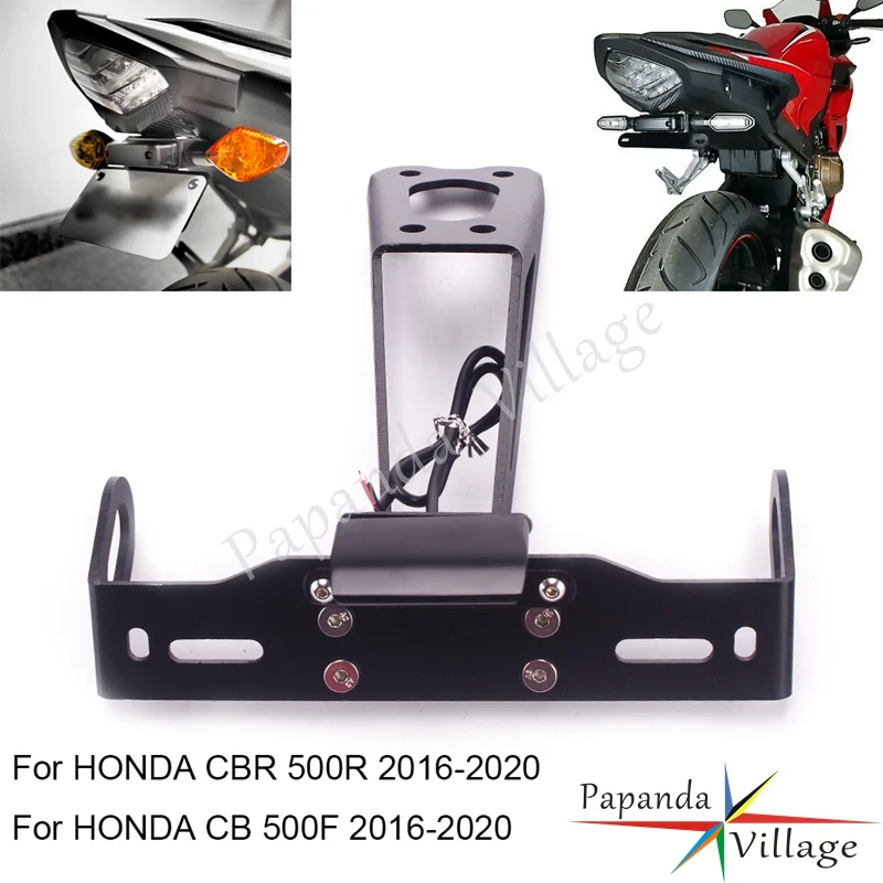 

LED License Plate Light Bracket Registration Frame Tail Tidy Fender Eliminator Holder For Honda CBR500R CB500F CBR 500 2016-2020