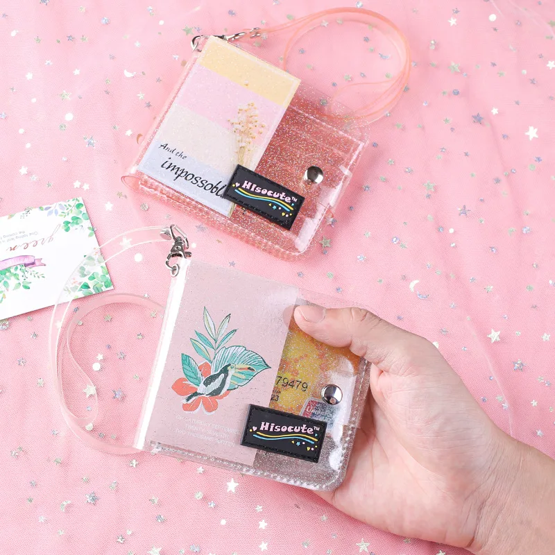 Новый прозрачный кошелек женские маленькие бумажники Милые Складные кошельки со