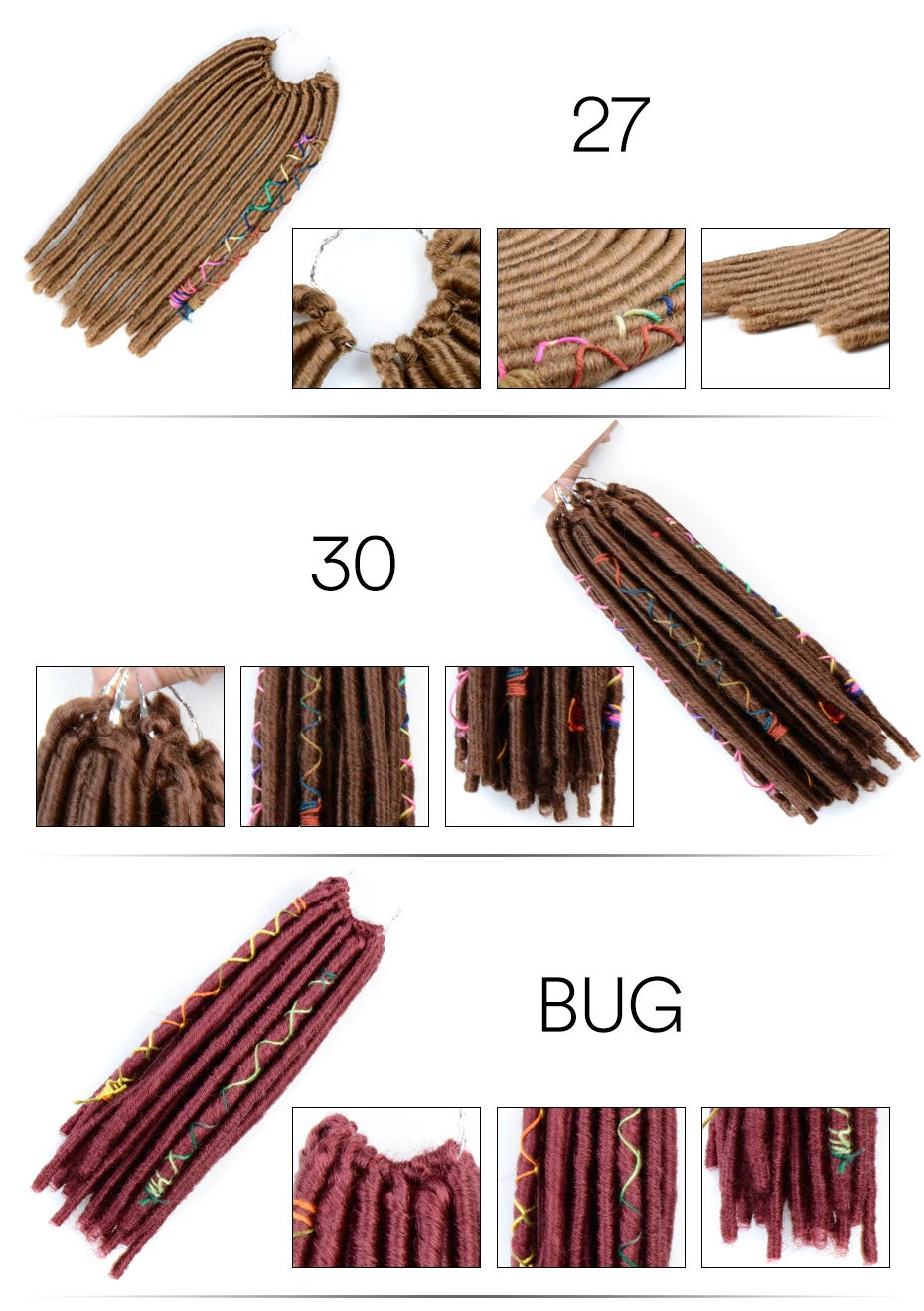Sambraid 14 дюймов 12 прядей/упаковка искусственные локоны в стиле Crochet волосы синтетические волосы для наращивания мягкие дреды вязанные крючком волосы для женщин