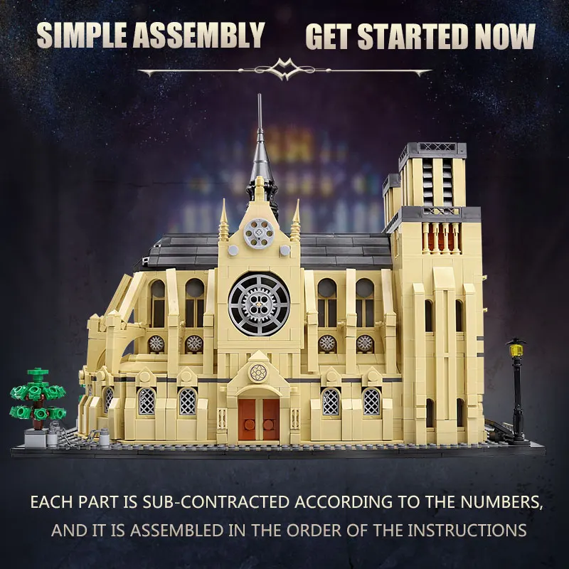 Yeshin 5210 архитектура уличное здание Cathédrale Нотр Дам де модель Парижа строительные