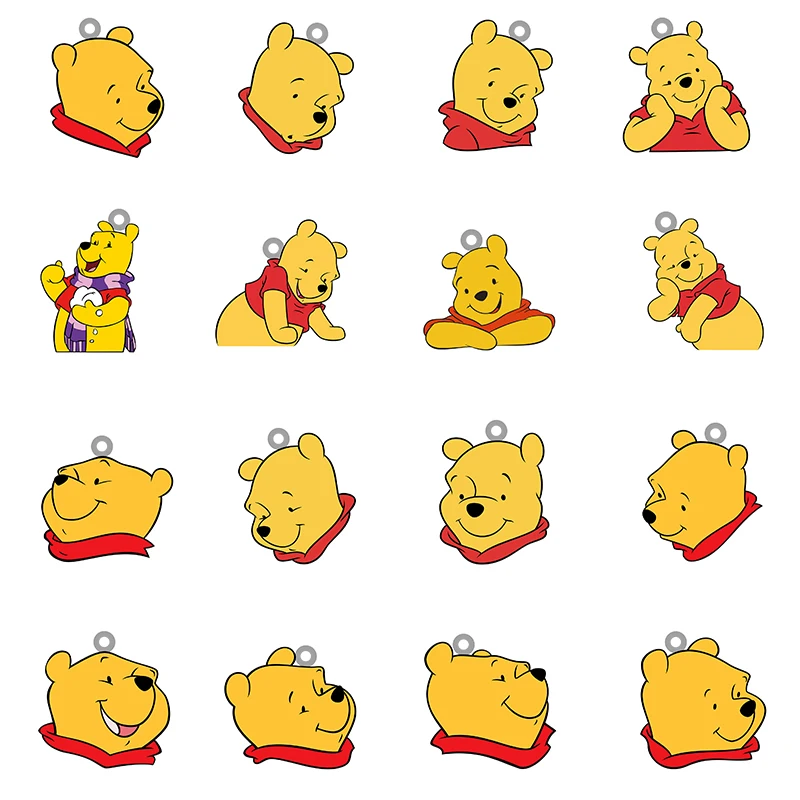 

Disney Cute Winnie the Pooh Anime Pattern Epoxy Resin Creative Pendant Acrylic Jewelry for DIY Making Accessories Jewelry TTH320