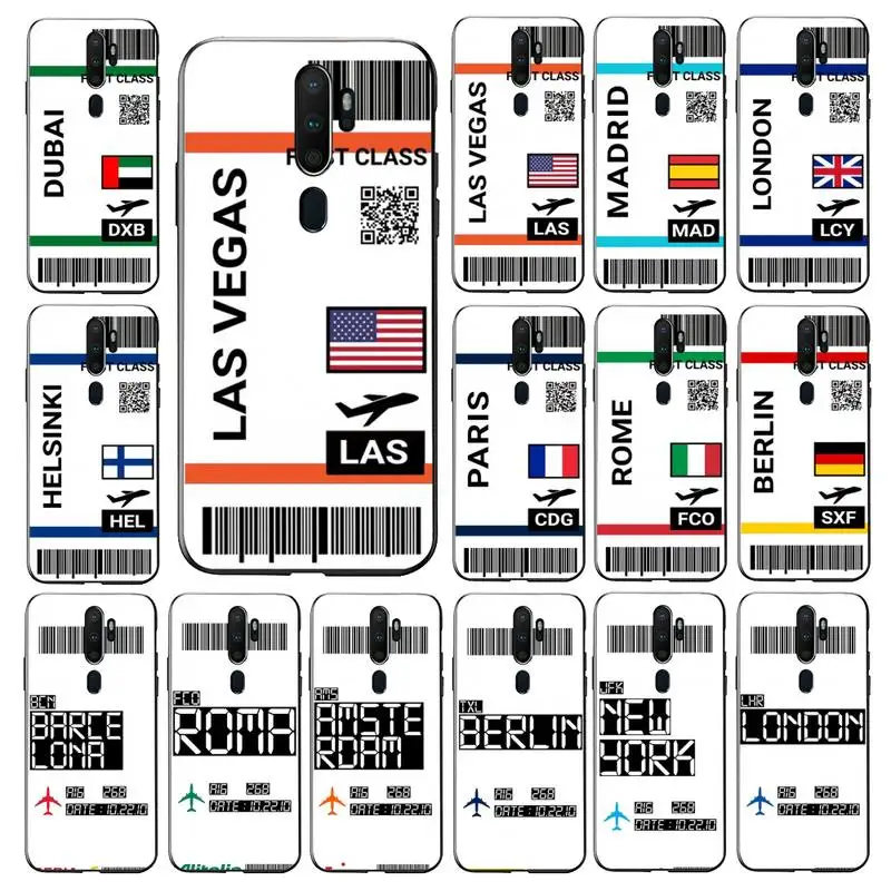 

MaiYaCa Dubai Singapore World City travel ticket label Phone Case for Vivo Y91C Y11 17 19 17 67 81 Oppo A9 2020 Realme c3