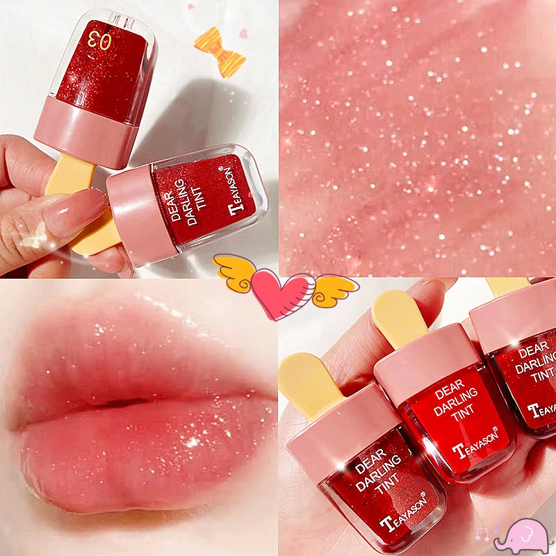 

Brand 6 Colors Long Lasting Lip gloss Waterproof Candy Dyeing Lip Tint Lovely Sweetly Flavour Liquid Lipstick