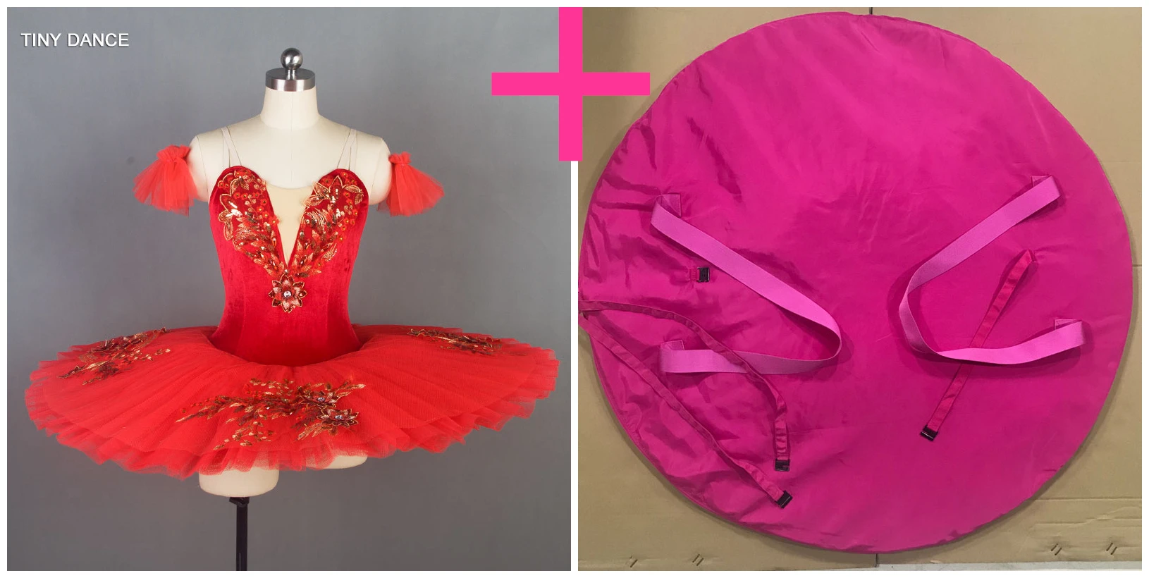 tutu and pink bag Красный классическая одежда для бальных танцев блин пачки с 7 слоями жесткого фатина Костюм Балерины для сольного танцевальная Pleate пачка BLL026 - Цвет: tutu and pink bag