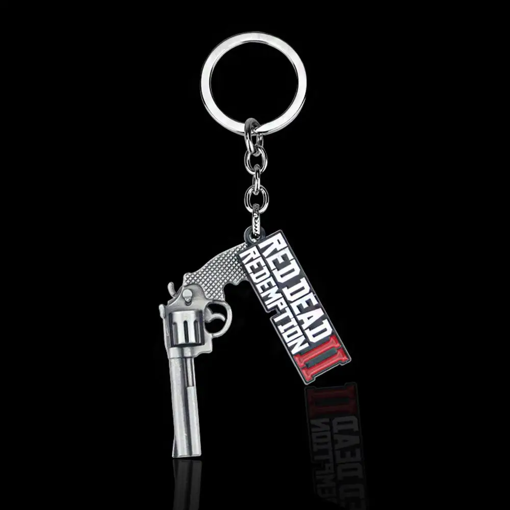 Red Dead Redemption2 Video Game Keychain 3D Gun Model Logo Decoration Pendant Christmas Gift for Friends Playing Games | Дом и сад