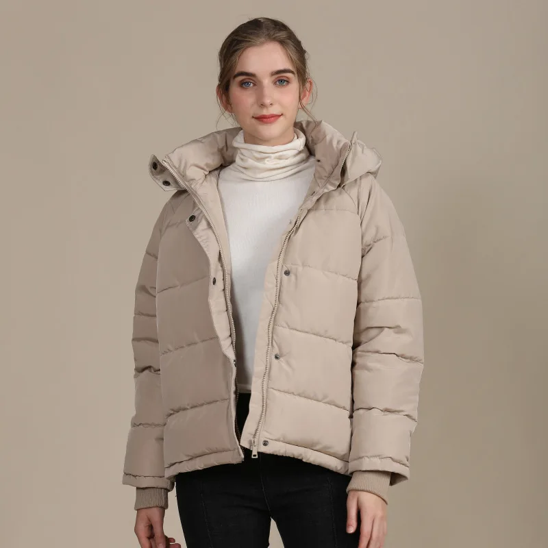 

2020 New European and American Plus Size Loose Cotton Jacket Women's Short Solid Color Jacket Autumn and Winter