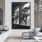Плакат с изображением балерины на окне, черно-белый балерины, рисунок на холсте, настенный художественный Декор