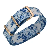 18 20mm colorful nato straps soft watchband replacement washable blue pink flower printed