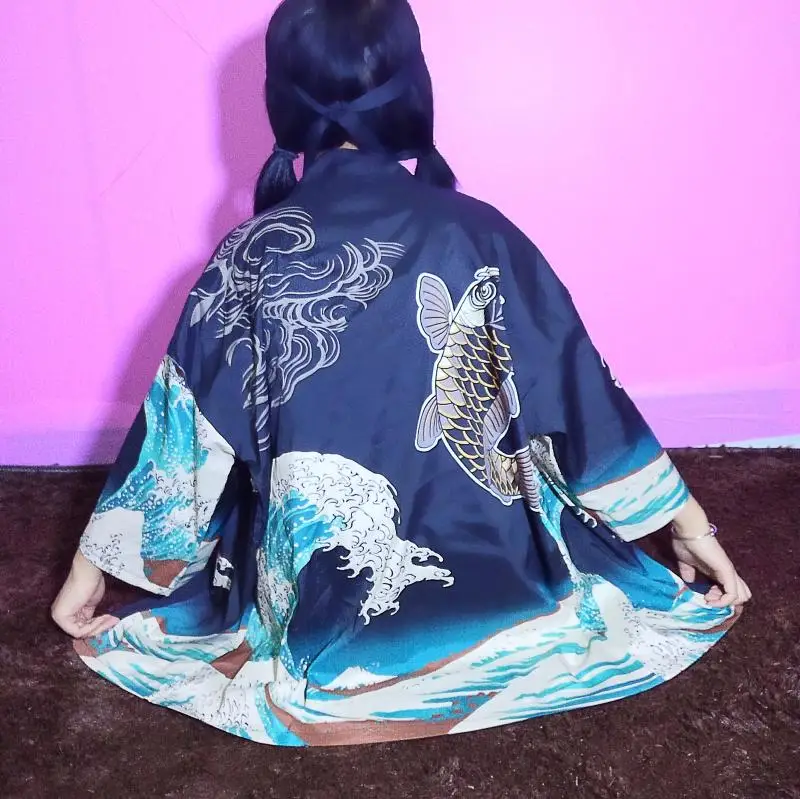 

Japanese Kimono Cardigan Male Samurai Costume Clothing Kimono Jacket Traditional Geisha Yukata Harajuku Cardigan Streetwear