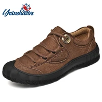 yeinshaars natural leather shoes men large size handmade casual shoes high quality outdoor walking flats shoes men big size 48