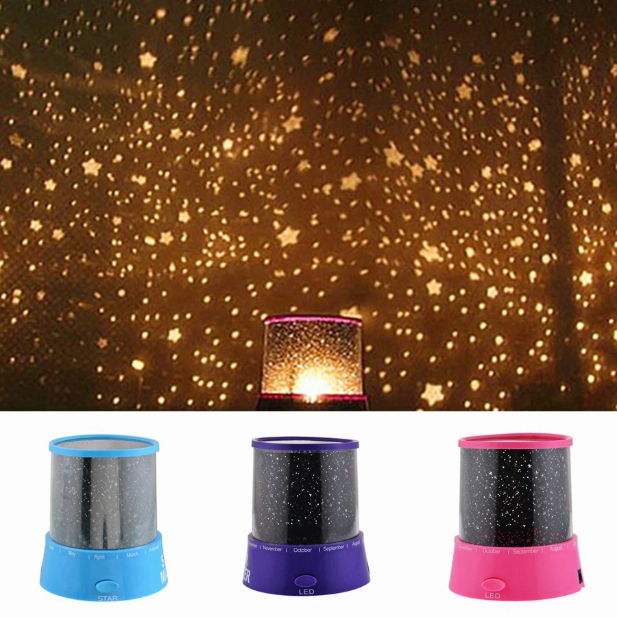 LED Night Star Moon Lamp Light Projector Children Kid Baby Romantic Colorful Decor Battery Projection | Лампы и освещение