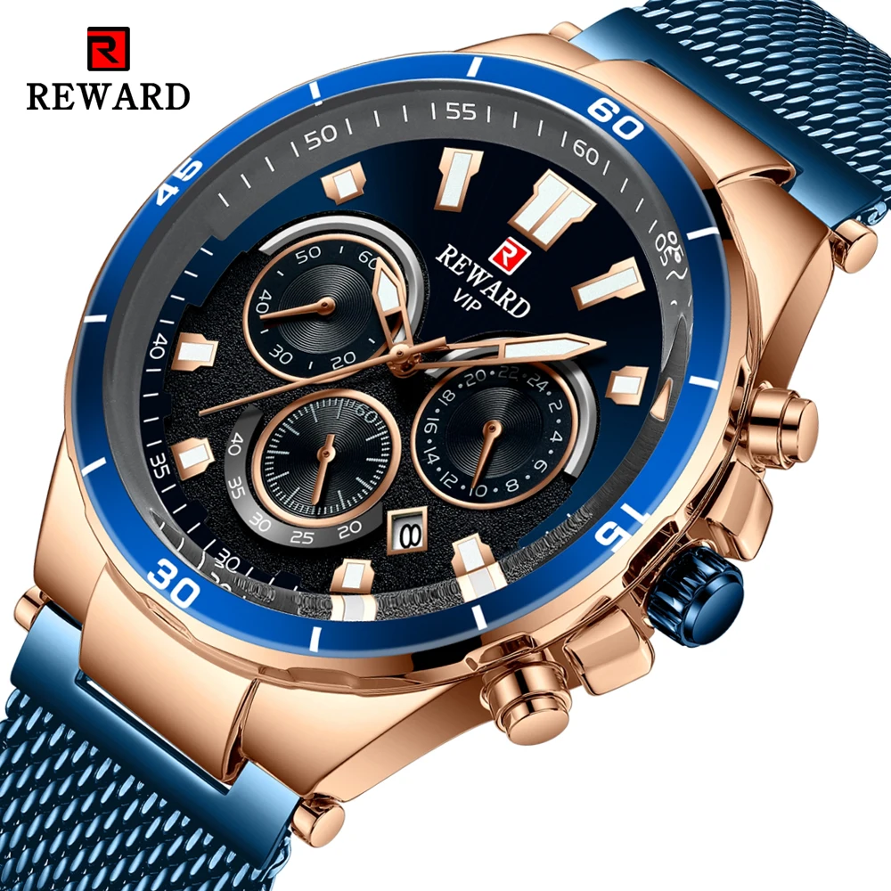 

Date, 24 Hour Display and Luminous Pointer Function Wristwatches for Men Quartz Watch REWARD Brand Luxury Man Watches Waterproof
