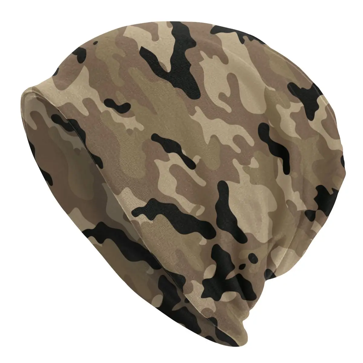 

Brown Woodland Camo Pattern Bonnet Beanie Knitted Hat Men Women Unisex Army Military Camouflage Winter Warm Skullies Beanies Cap