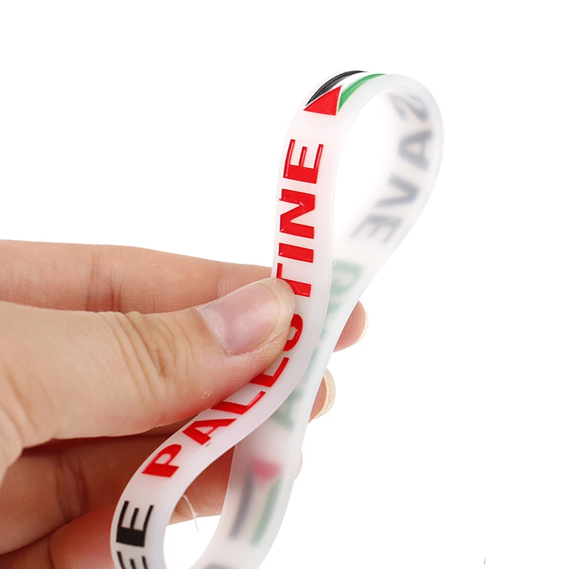 

Palastine Flag Silicone Rubber Bracelets Sports Wrist Band Bangle For Women Men