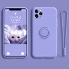 Оригинальный силиконовый чехол с магнитным кольцом-держателем для iPhone 11, 12, 13 Pro, XS Max, XR, XS, X, 8, 7, 6s Plus, мягкий чехол-подставка с креплением на палец