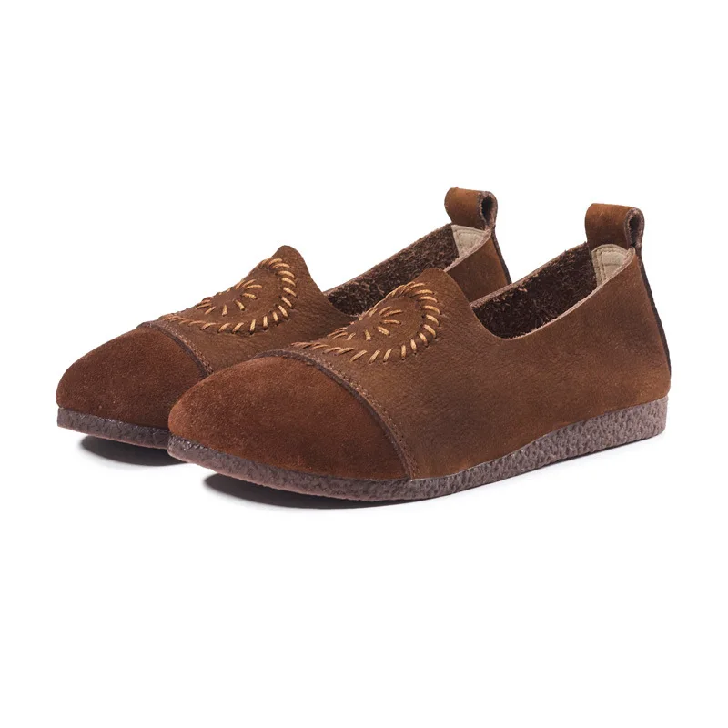 Женские кожаные лоферы мягкая обувь серого цвета весенняя женская на плоской