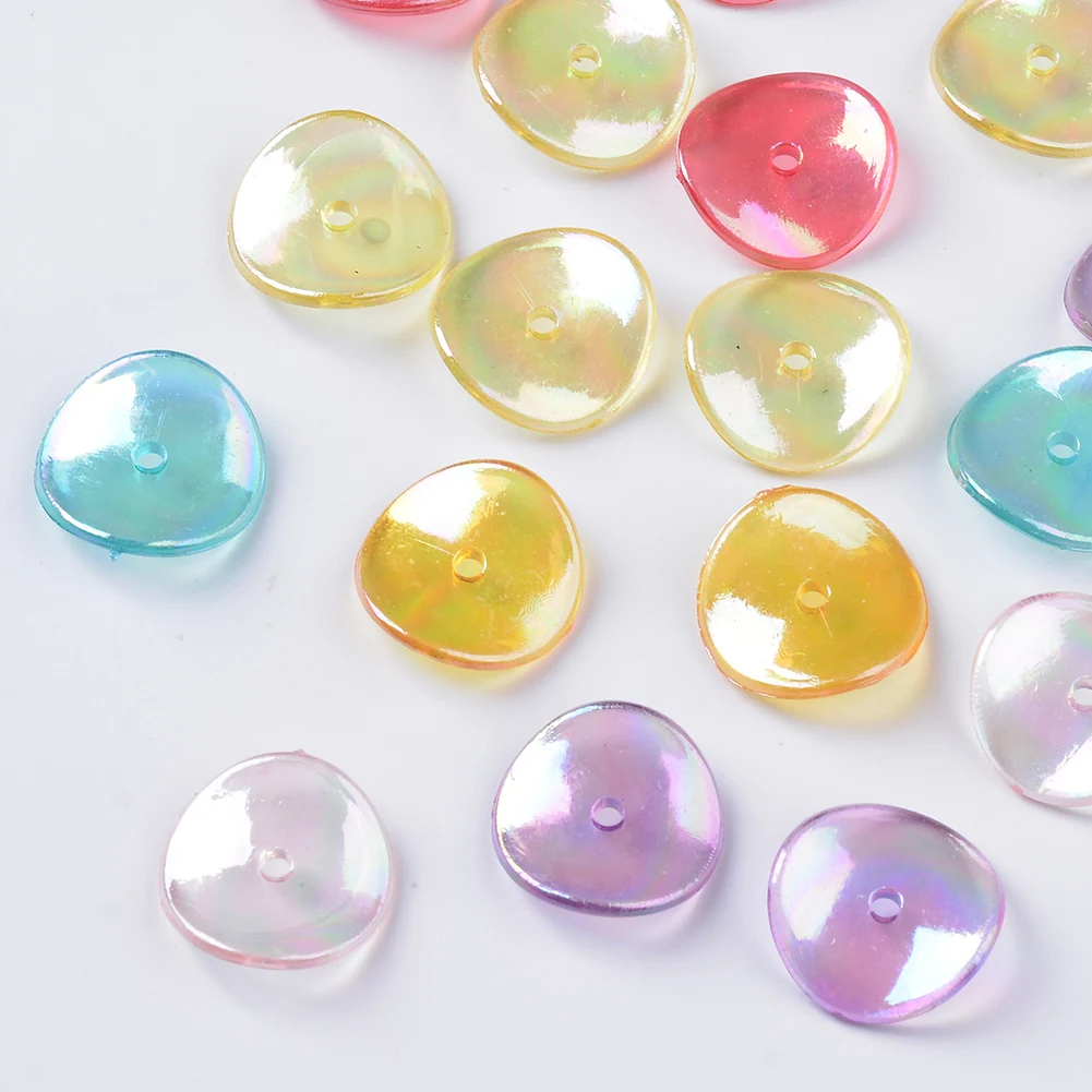 

500g 3D Transparent Acrylic Flower Beads AB Color Plated Mixed Color Beads For DIY Jewelry Making , Hole: 1.6mm,about 680pcs