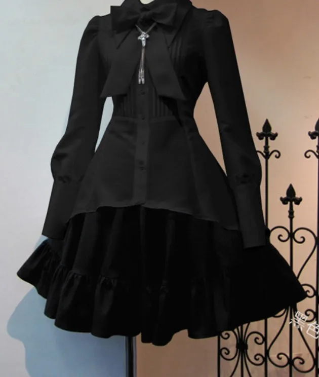 

WEPBEL New Ruffles Patchwork Women Dress Bowknot Lapel Long Sleeve High Waist Knee-Length Dresses Female Autumn