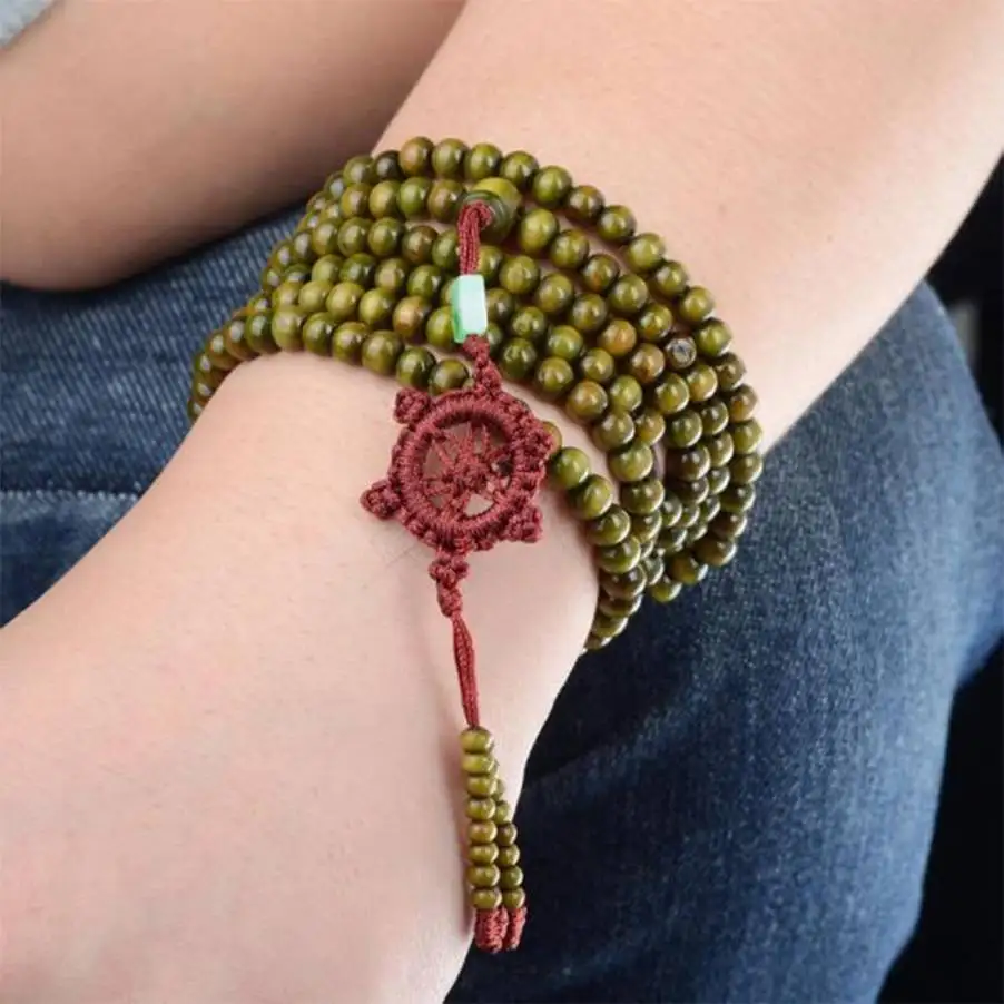 Горячие натуральные буддийские бусы из сандалового дерева Браслеты Будда