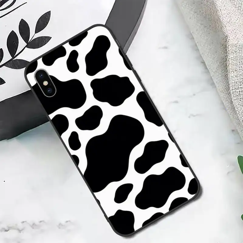 

Cow Milk Black White Phone Case for iPhone 11 12 pro XS MAX 8 7 6 6S Plus X 5S SE 2020 XR mini