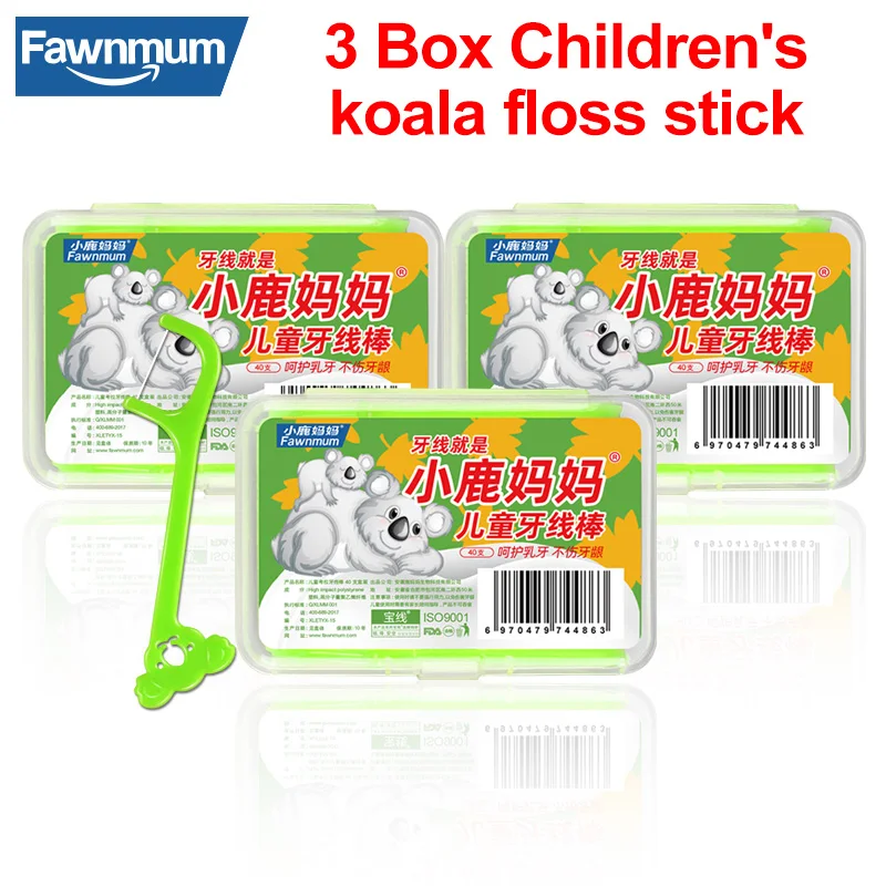 Fawnmum Children Dental Floss120 Pcs Dental Floss Picks Teeth Care Plastic Toothpicks With Thread Dentistry Tool for Cleaning