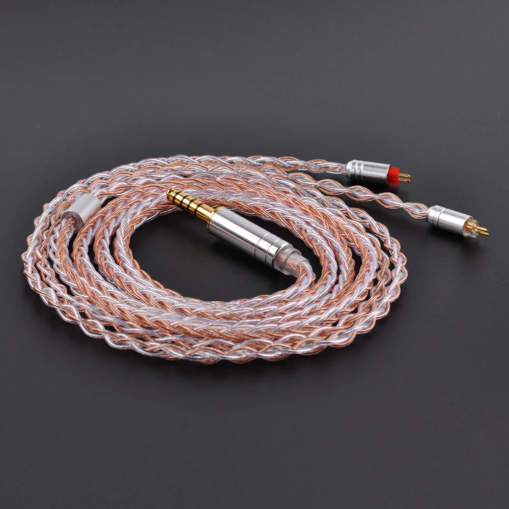 AK HiFiHear 8 Core посеребренный кабель 2,5/3,5 мм сбалансированный кабель с MMCX/2pin разъем для TRN X6 C12 C10 ZS10 PRO AS10