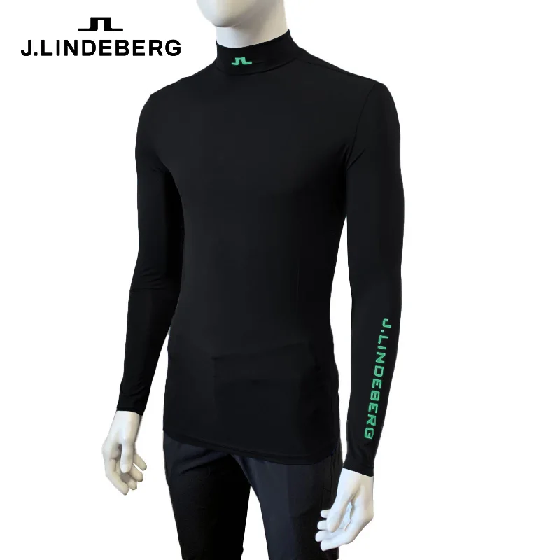 Мужская быстросохнущая рубашка для гольфа с длинными рукавами и круглым вырезом