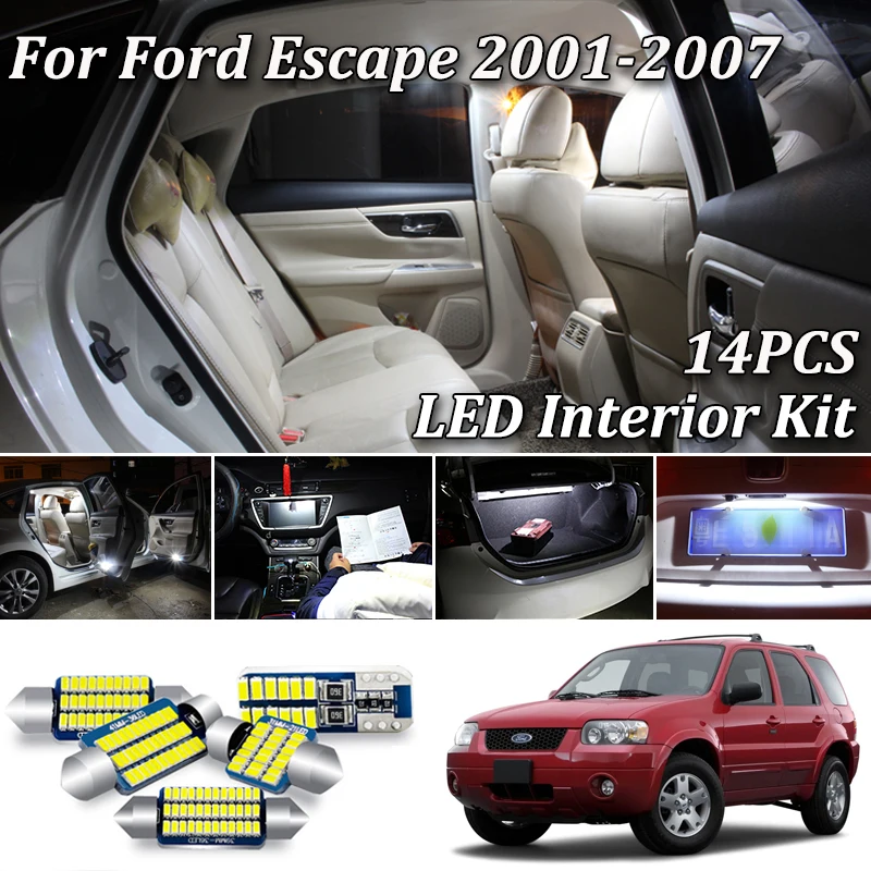 14 шт. без ошибок Canbus для Ford Escape светодиодный внутренний свет + комплект ламп