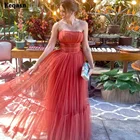 Eeqasn Новые Темно-оранжевые длинные платья для выпускного вечера, женское вечернее платье, многоярусная юбка, женские платья для выпускного вечера 2022