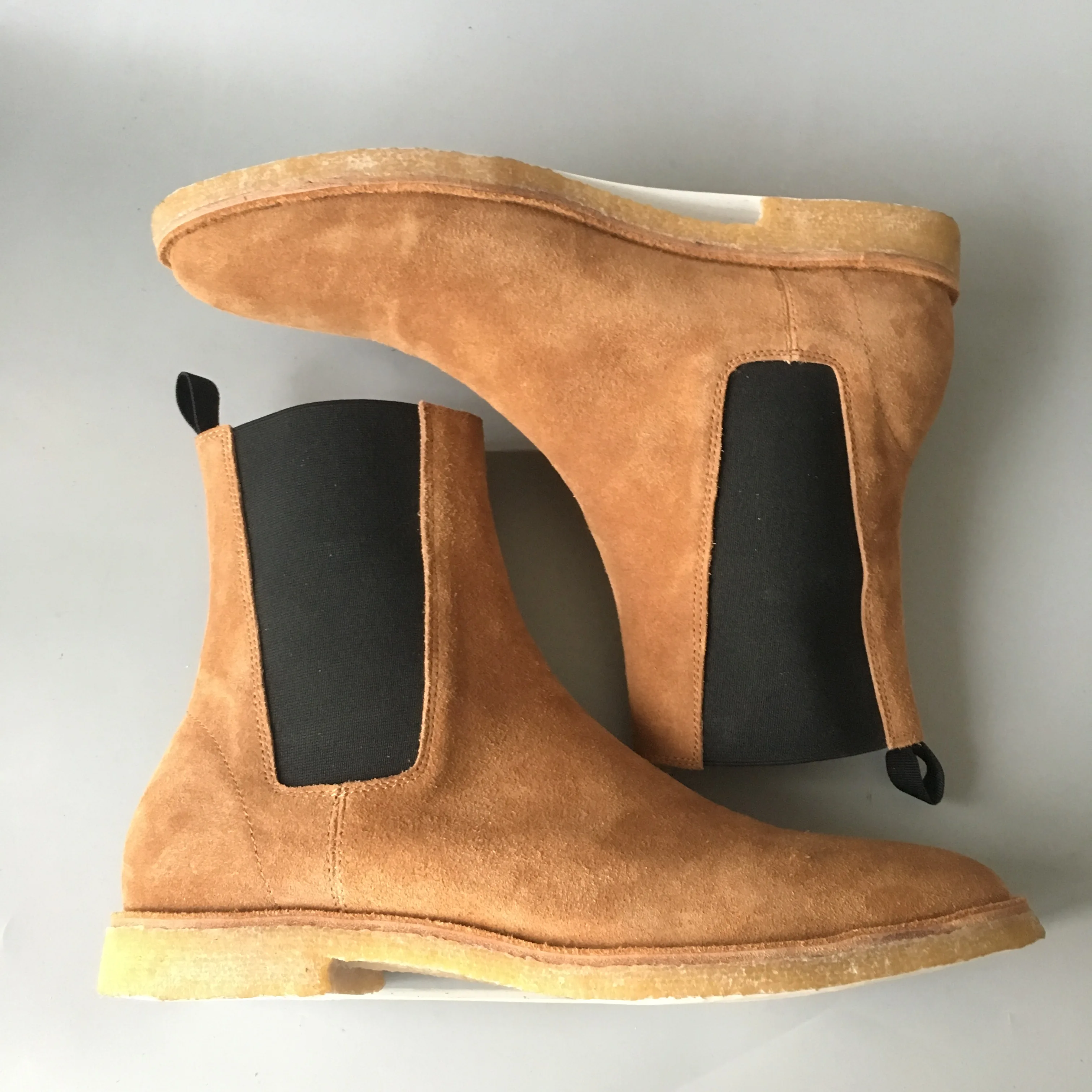 

New 2019 slim fit real leather handmade quality high top Chelsea Boots men solid genuine leather desert Boots