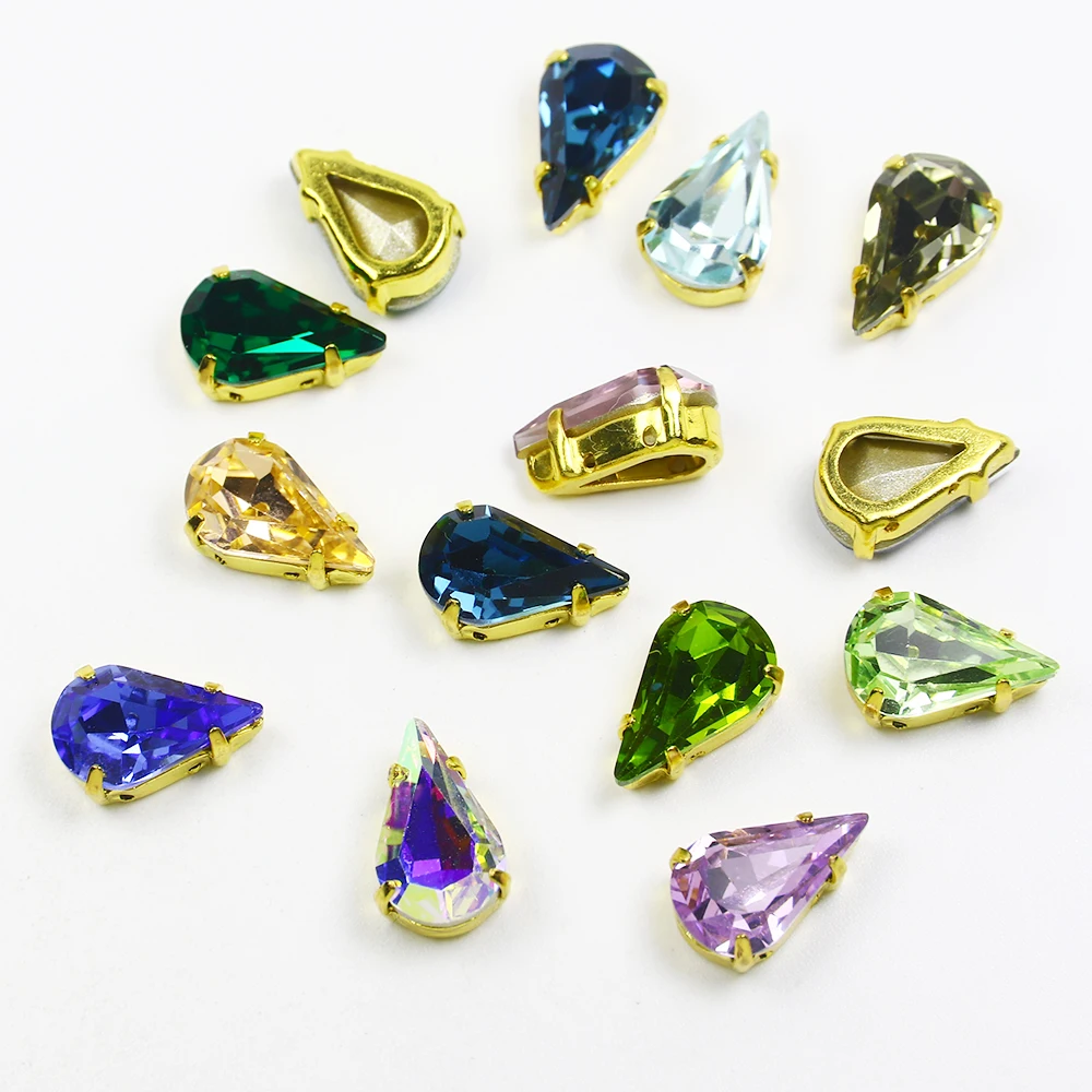 Блестящее стекло смешанного стиля Кристалл Стразы с когтями Пришивание