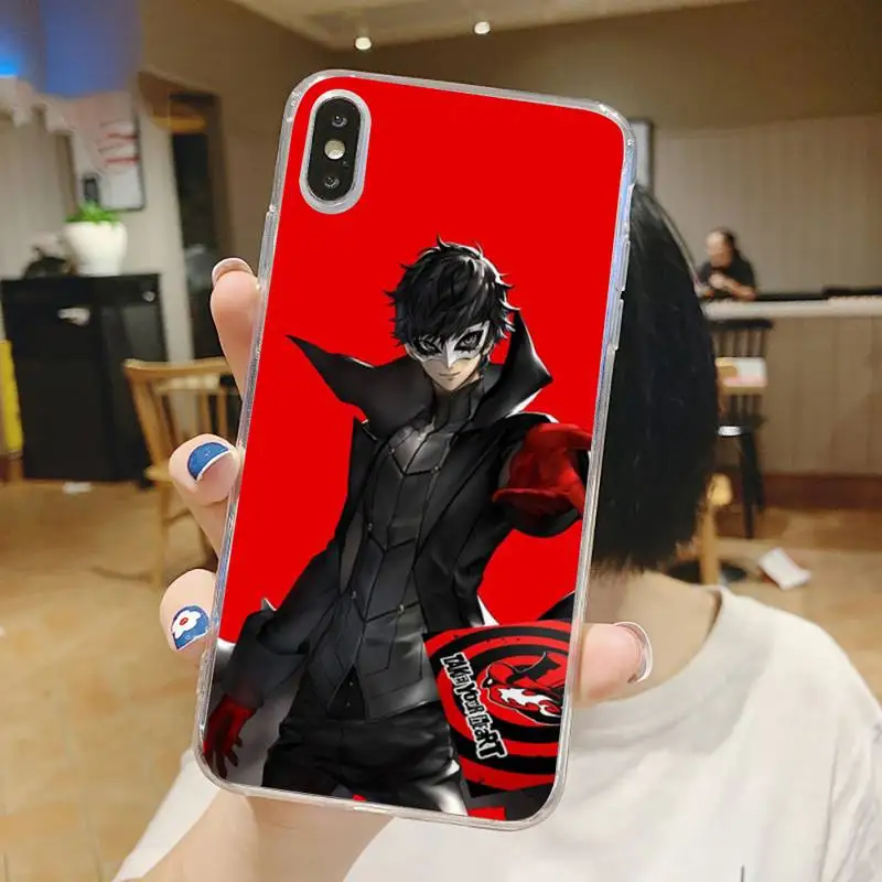 

Persona 5 Joker Japan anime Phone Case Transparent for iPhone 6 7 8 11 12 s mini pro X XS XR MAX Plus