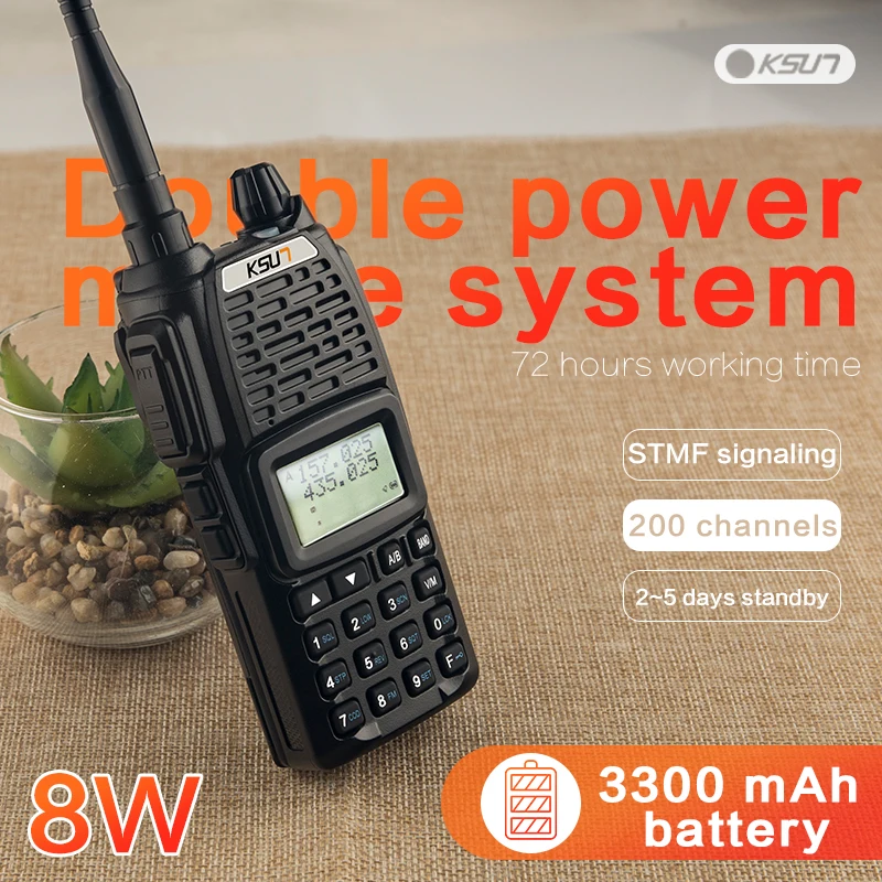 Двухдиапазонная портативная рация KSUN UV68D UV 136 174 и 400 470 МГц 8 Вт UHF VHF двухсторонняя