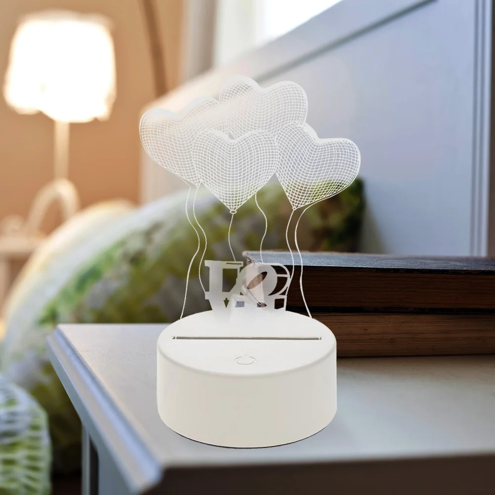 Sleeping Light Bedroom Bedside Table Lamp Acrylic 3D Romantic Love LED Desktop Night for Valentine Wife Gift | Освещение