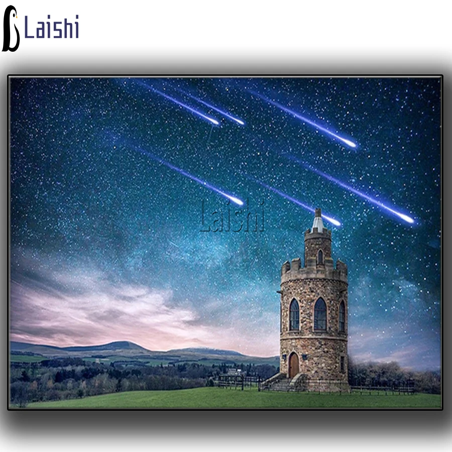 

Embroidery Handicrafts 5D Diamond Embroidery Mosaic DIY Diamond Painting Lighthouse Meteor Gift Diamond Romantic couple gift